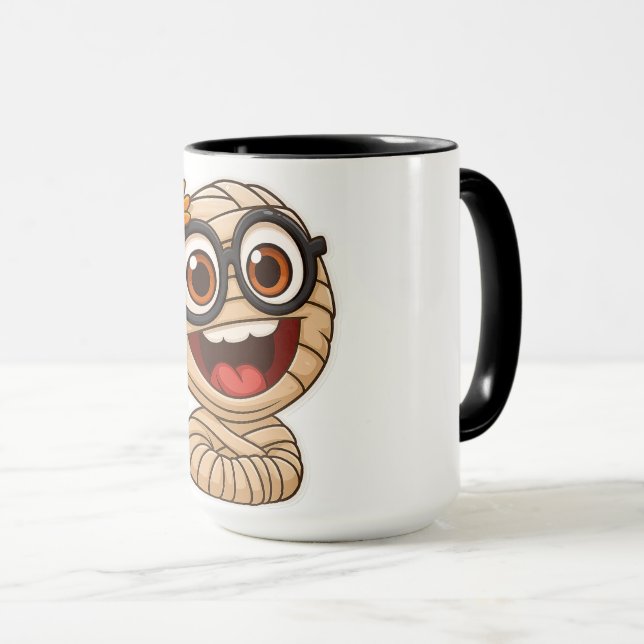 Funny Mummy Sticker Mug (Front Right)