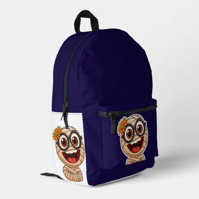Funny Mummy Sticker Printed Backpack (Back Corner Left)