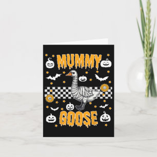 Funny Mummy Wrapped Goose Spooky Halloween Costume Card