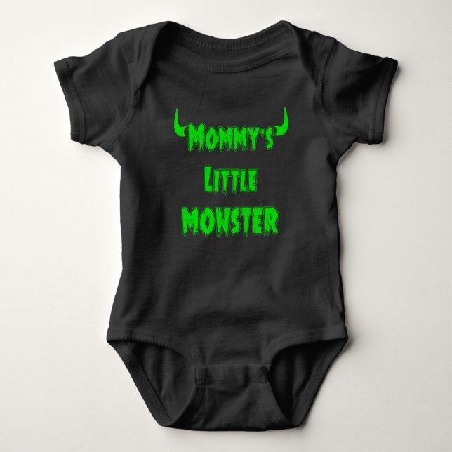 Funny Mummy's Little Monster - Gothic Baby Clothes Bodysuit (Front)