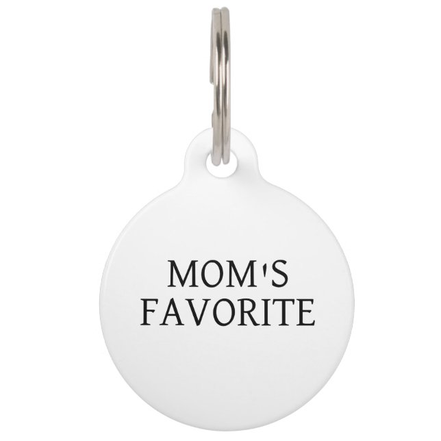 Funny Mum's Favourite Dog ID Round Pet Tag (Front)