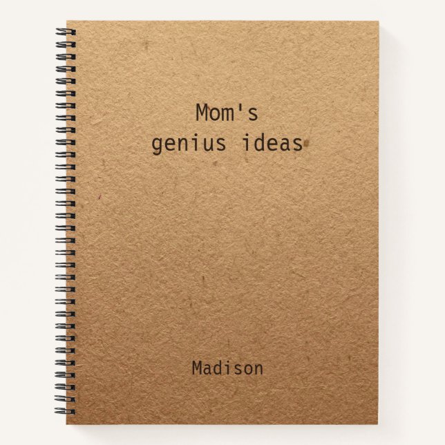 Funny Mum's Genius Ideas Personalised Notebook (Front)