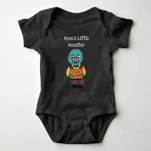 Funny Mum's Little Monster Baby Bodysuit
