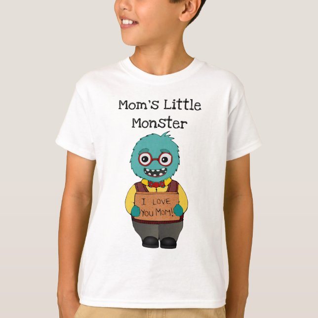 Funny Mum's Little Monster Boy's T-shirt (Front)