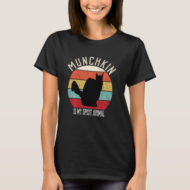 Funny Munchkin Is My Spirit Animal Cat Lover Men W T-Shirt (Front)