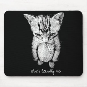 Funny munchkin smoking kitten standing cat meme  mouse pad