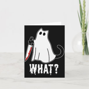 Funny Murder Cat Black Cat Murderous With Knife Ha Card