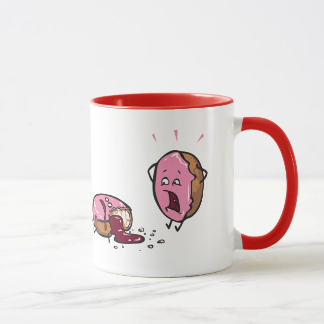 Funny Murdered Doughnut Cartoon Mug (Right)
