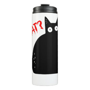 Funny Murderous Cat Holding Knife Halloween Thermal Tumbler