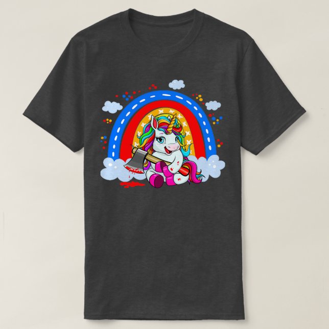 Funny Murderous Unicorn Classic TShirt (Design Front)