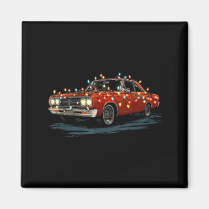 Funny Muscle Car Christmas Graphics Lights Lover  Magnet