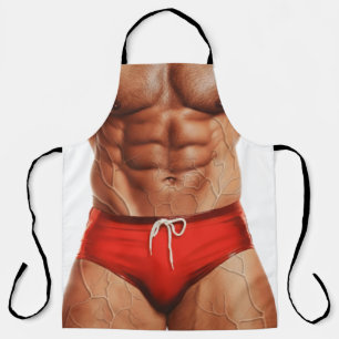 Funny Muscle Man Apron — Novelty Kitchen Apron for