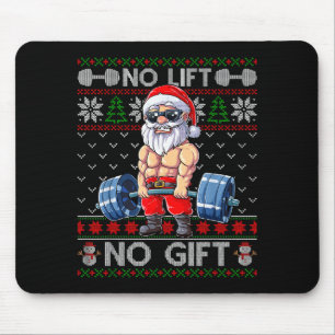 Funny Muscle Santa Lifting Christmas Ugly Christma Mouse Pad