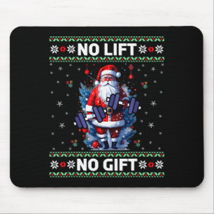 Funny Muscle Santa Lifting Ugly Christmas Sweater  Mouse Pad