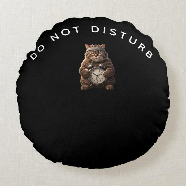 Funny Muscular Cat Off Duty Pillow (Front)