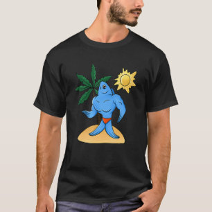 Funny Muscular Fish Fitness Weightlifting Bodybuil T-Shirt