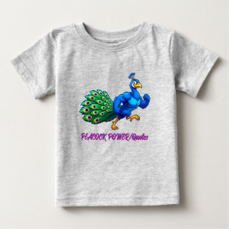 Funny Muscular Peacock Cartoon Baby T-Shirt