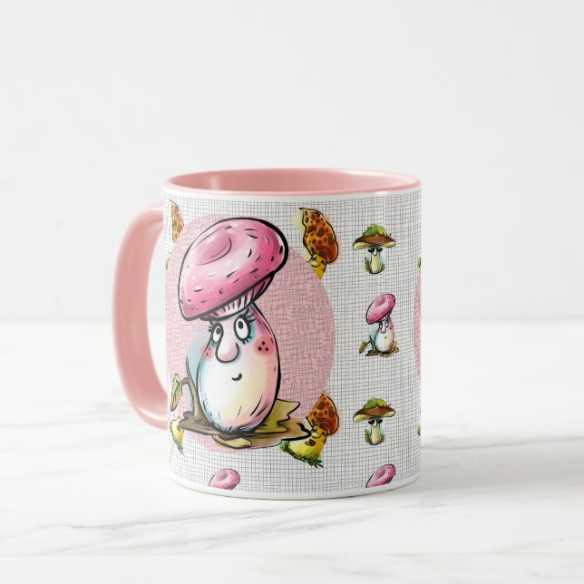 Funny Mushroom Cartoon Mug (Front Left)