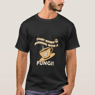 Funny Mushroom Coffee Lovers Fungi Saying, Puns Ad T-Shirt