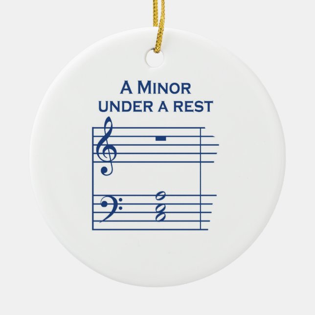Funny Music A Minor Ceramic Ornament (Front)