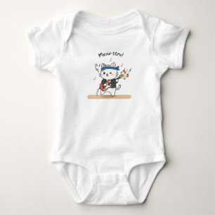 Funny Music Cat Playing Guitar Baby Clothes Bodysuit