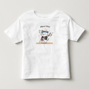 Funny Music Cat Playing Guitar Toddler Tops