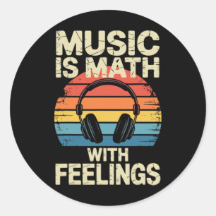 Funny Music Design For Men Women Music Teacher Mus Classic Round Sticker
