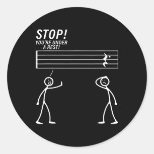Funny Music Design For Men Women Music Teacher Mus Classic Round Sticker