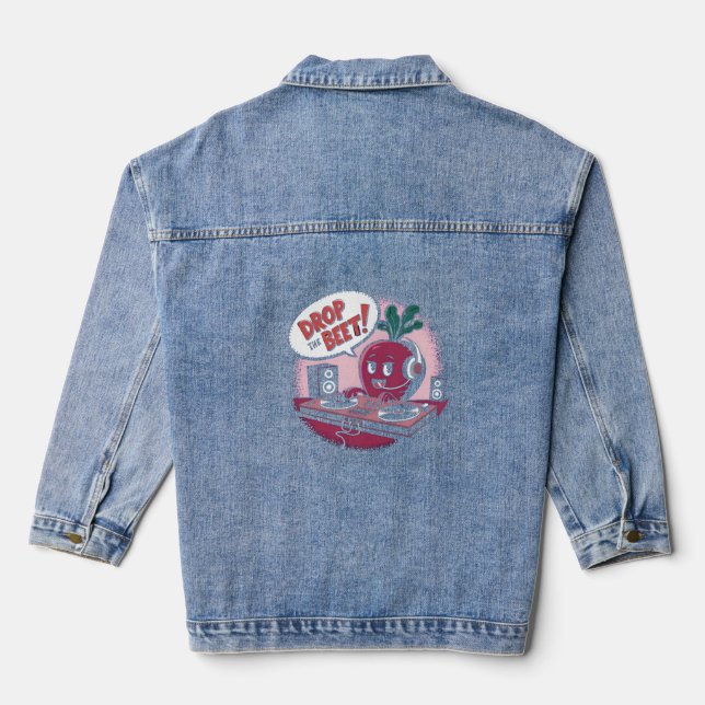 Funny Music Drop The Beet Denim Jacket (Back)