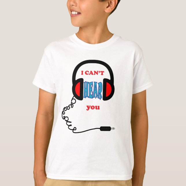 Funny Music Headphones T-Shirt (Front)