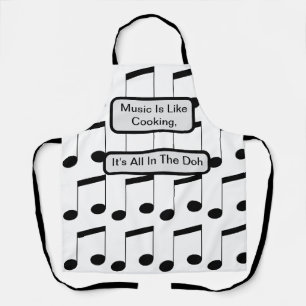 Funny Music Is Like Cooking, Full Print Apron