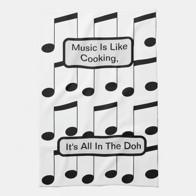 Funny Music Is Like Cooking, Tea Towel (Vertical)