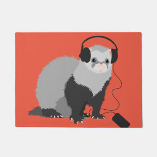 Funny Music Lover Ferret Doormat