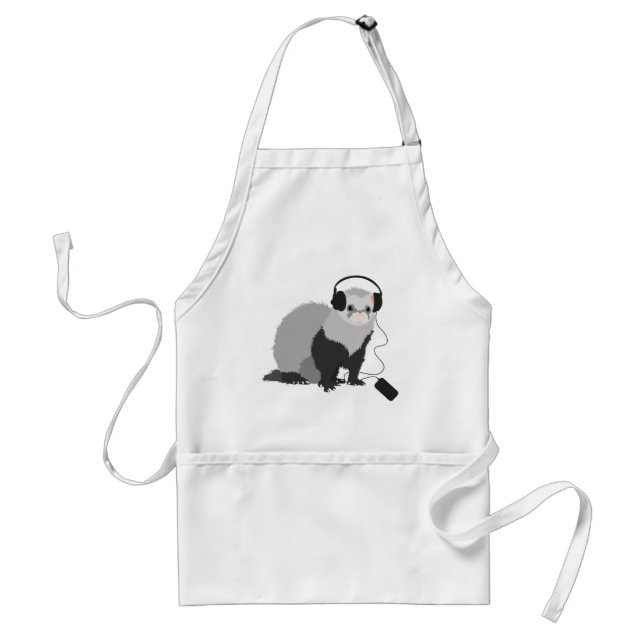 Funny Music Lover Ferret Standard Apron (Front)