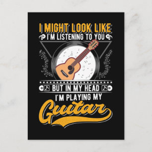 Funny Music Lover Guitarist Acoustic Guitar Postcard