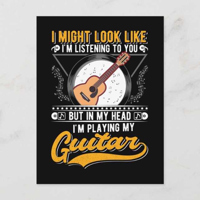 Funny Music Lover Guitarist Acoustic Guitar Postcard (Front)