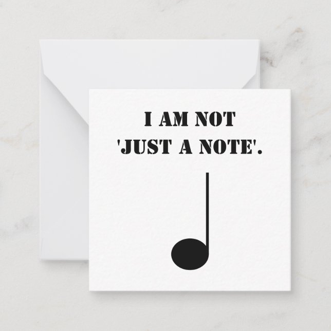 Funny Music Themed Not Just A Card (Front)