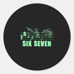 Funny Musical 67 Music Meme Slang Six Seven Music Classic Round Sticker