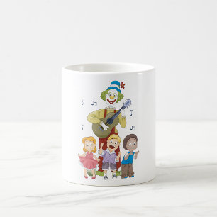 Funny Musical Clown with Dancing Children Coffee Mug