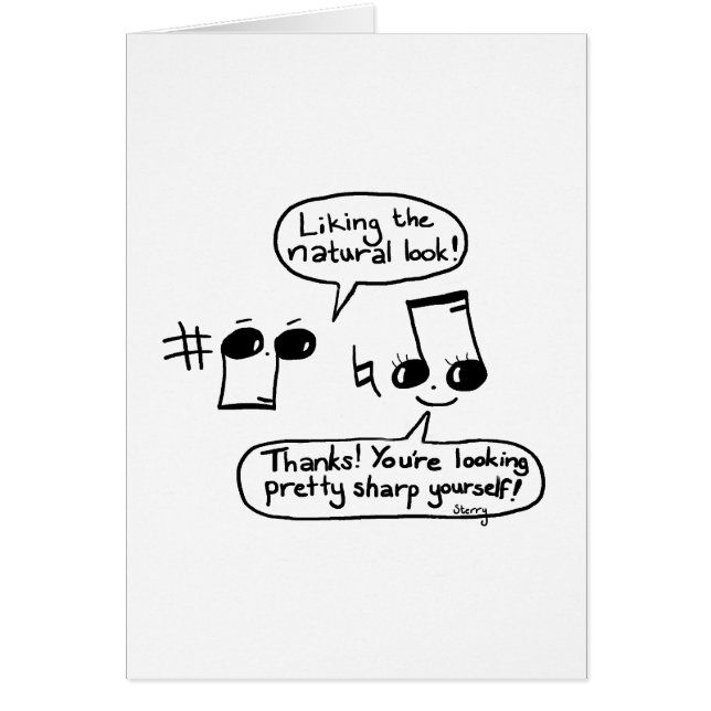 Funny Musical Compliments Cartoon: Version II (Front)