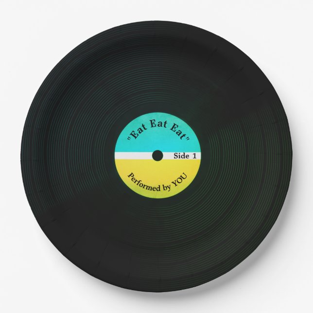 Funny musical look vinyl eating record plate cover (Front)