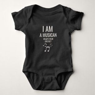 Funny Musician Quote Music Notes Humour  Baby Bodysuit