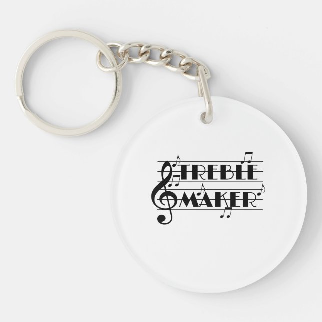 Funny Musician Treble Maker Music Clef Key Ring (Front)