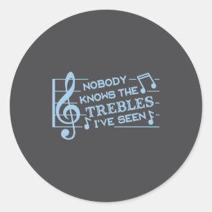 Funny Musicians Treble Joke Pun Music Teachers 2 Classic Round Sticker
