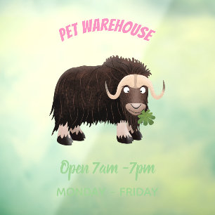 Funny musk ox cartoon illustration