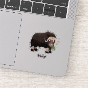 Funny musk ox cartoon illustration