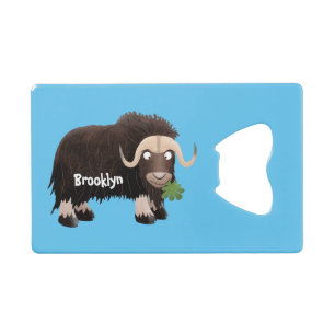 Funny musk ox cartoon illustration