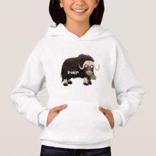 Funny musk ox cartoon illustration