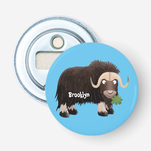 Funny musk ox cartoon illustration bottle opener