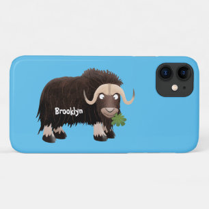 Funny musk ox cartoon illustration iPhone 11 case